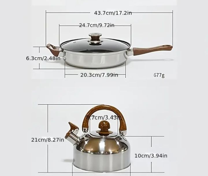 12-Piece Stainless Steel Cookware Set with Lids - Image 3